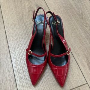 J. Crew Women's Red Slingback Heels new without box size 6
